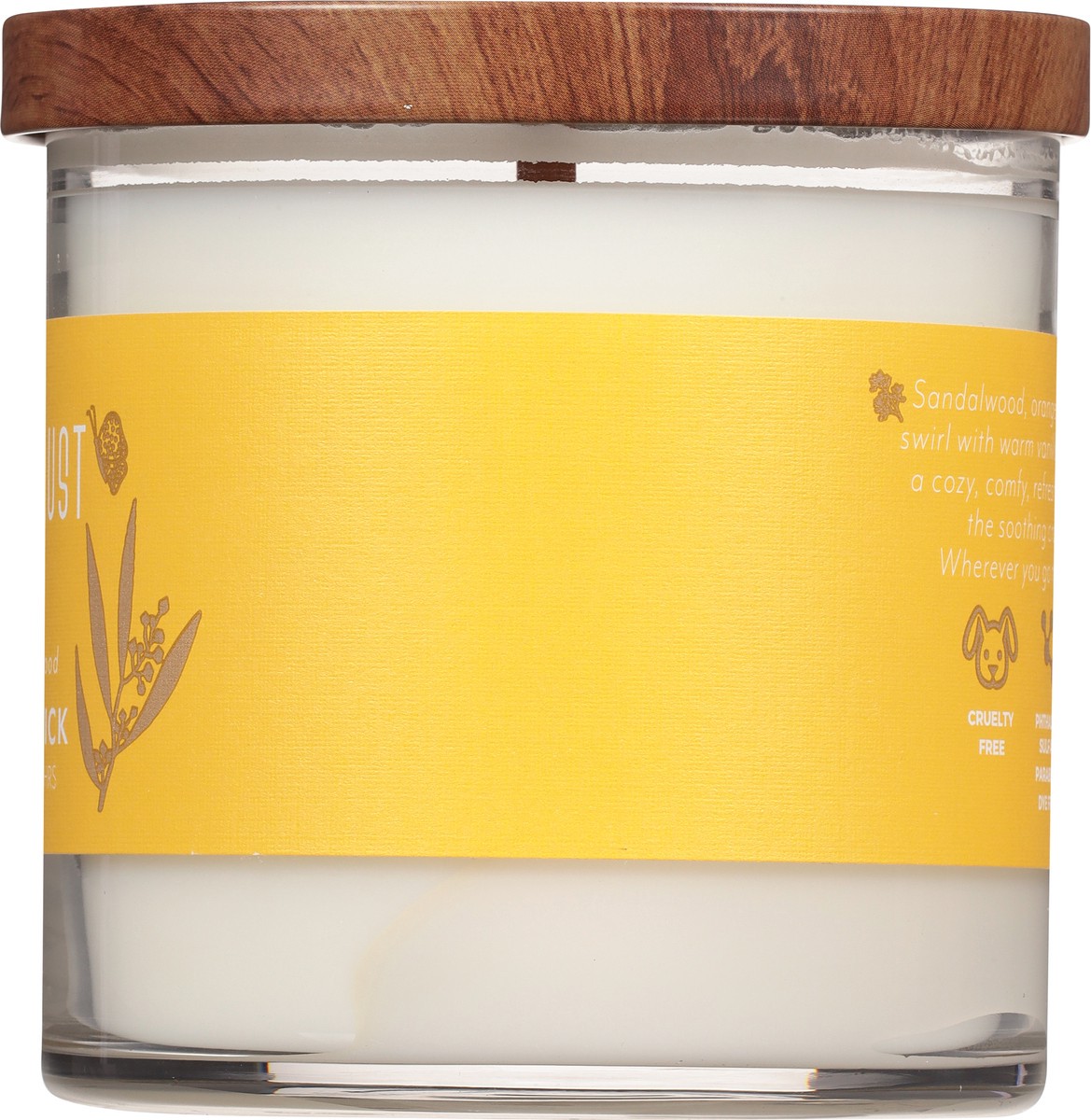 slide 9 of 9, Essential Elements Wanderlust Wooden Wick Vanilla + Sandalwood Candle 16 oz, 1 ct