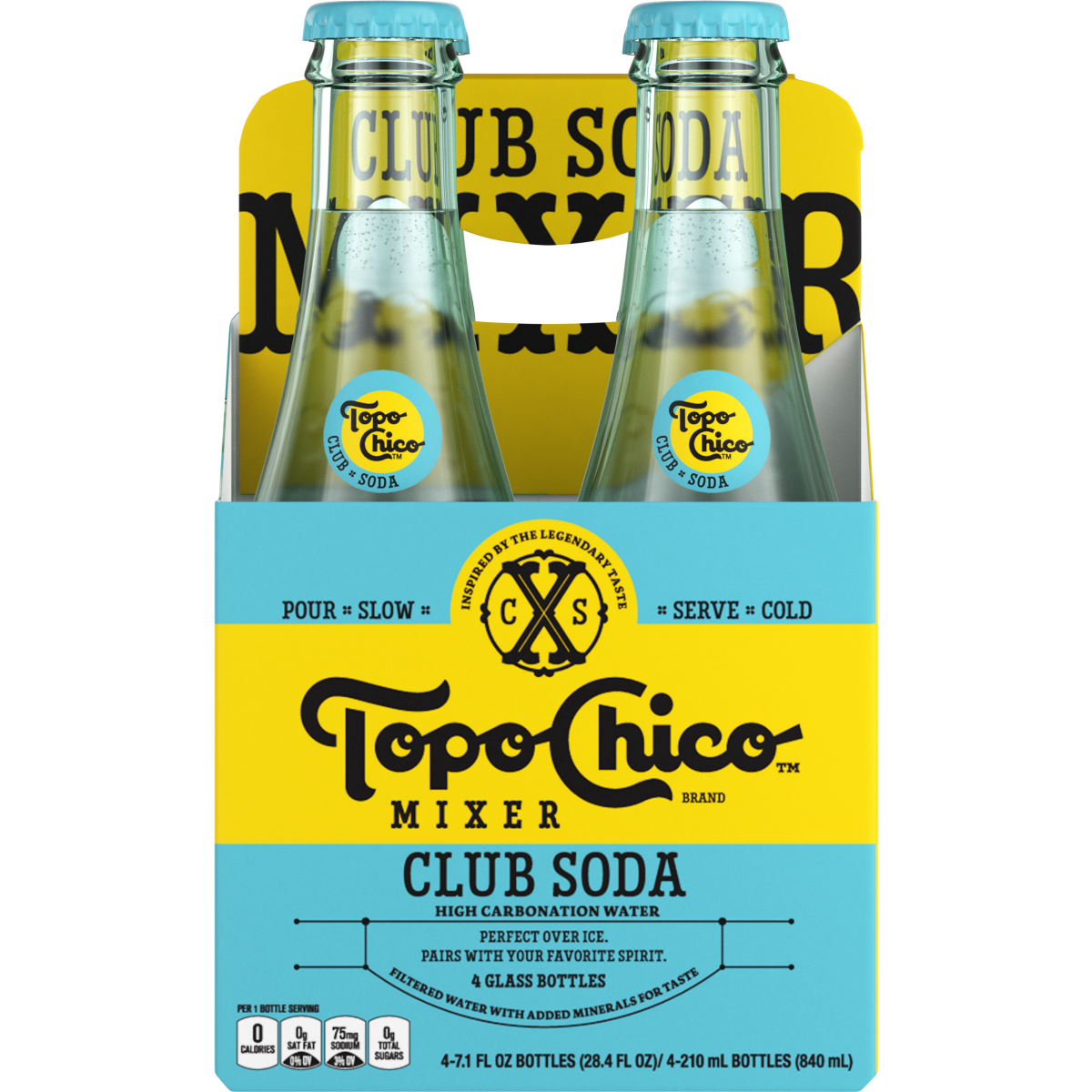 slide 1 of 1, Topo Chico Mixer Club Soda Glass Bottles- 4 ct, 4 ct