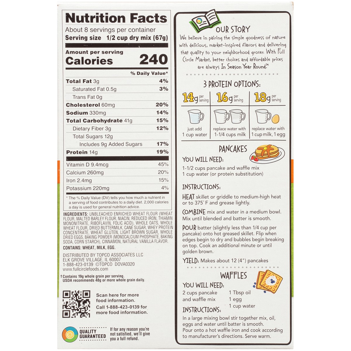 slide 2 of 10, Full Circle Market Cinnamon Oat Protein Pancake & Waffle Mix - 18 oz, 18 oz