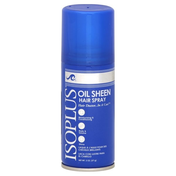 slide 1 of 1, Isoplus Oil Sheen Hair Spray, 2 oz