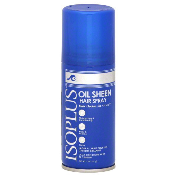 slide 1 of 1, Isoplus Oil Sheen Hair Spray, 2 oz