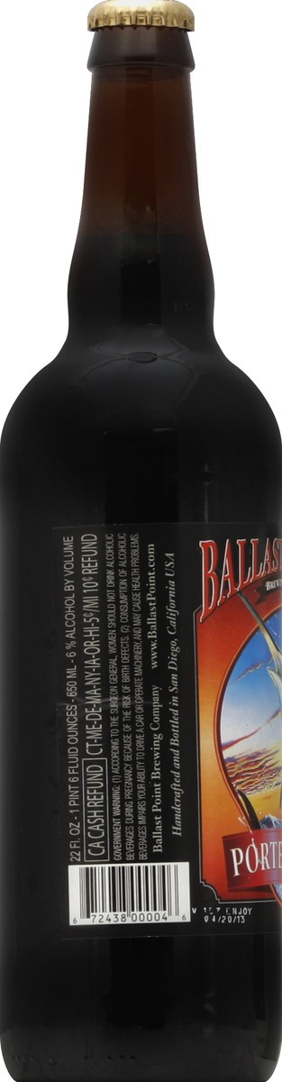 slide 3 of 4, Ballast Point Porter 22 oz, 22 oz