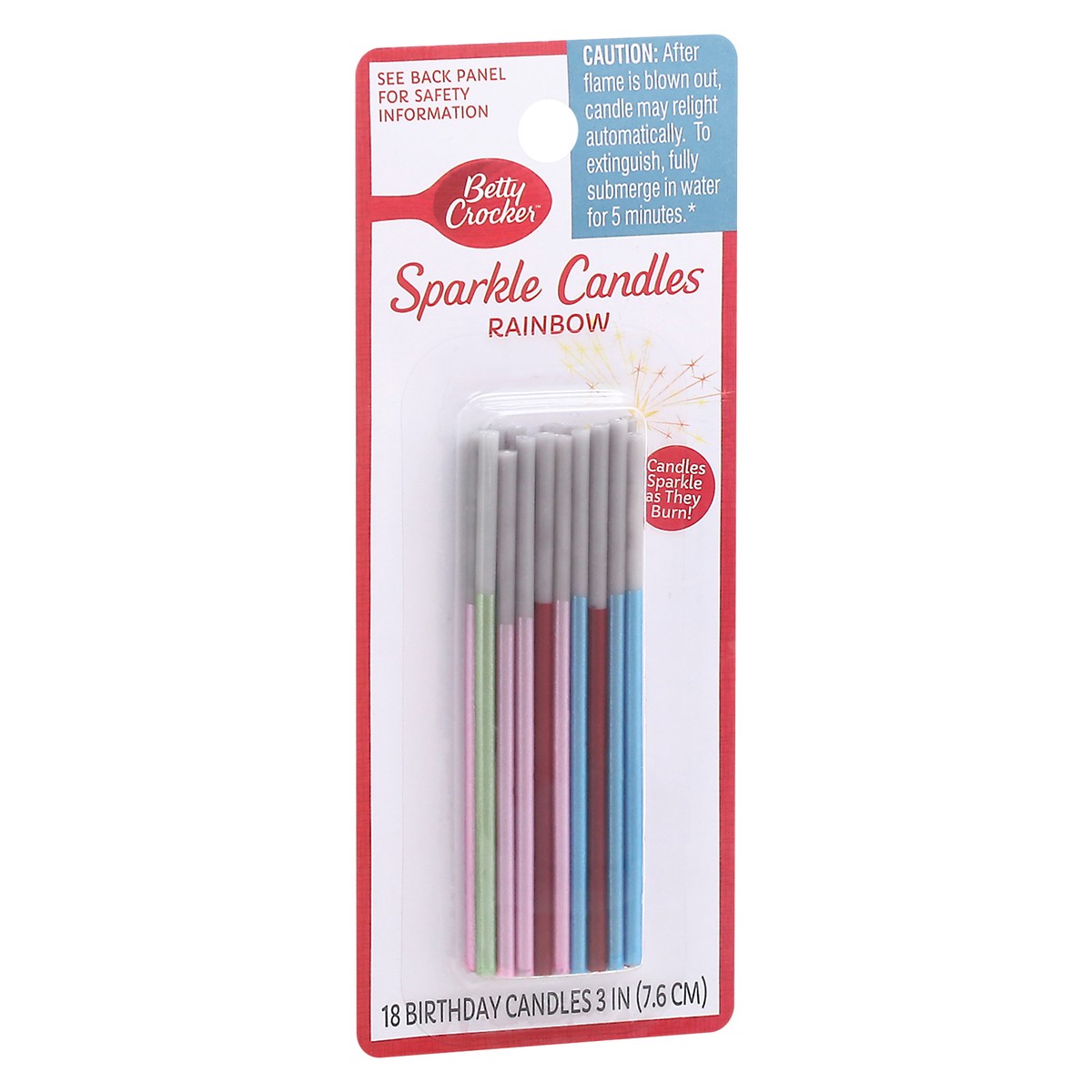 slide 5 of 9, Betty Crocker 3 Inch Rainbow Sparkle Candles, 18 ct