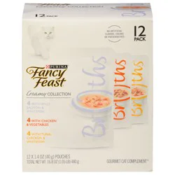 Purina Fancy Feast Lickable Broth Topper Complement Creamy Wet Cat Food Variety Pack
