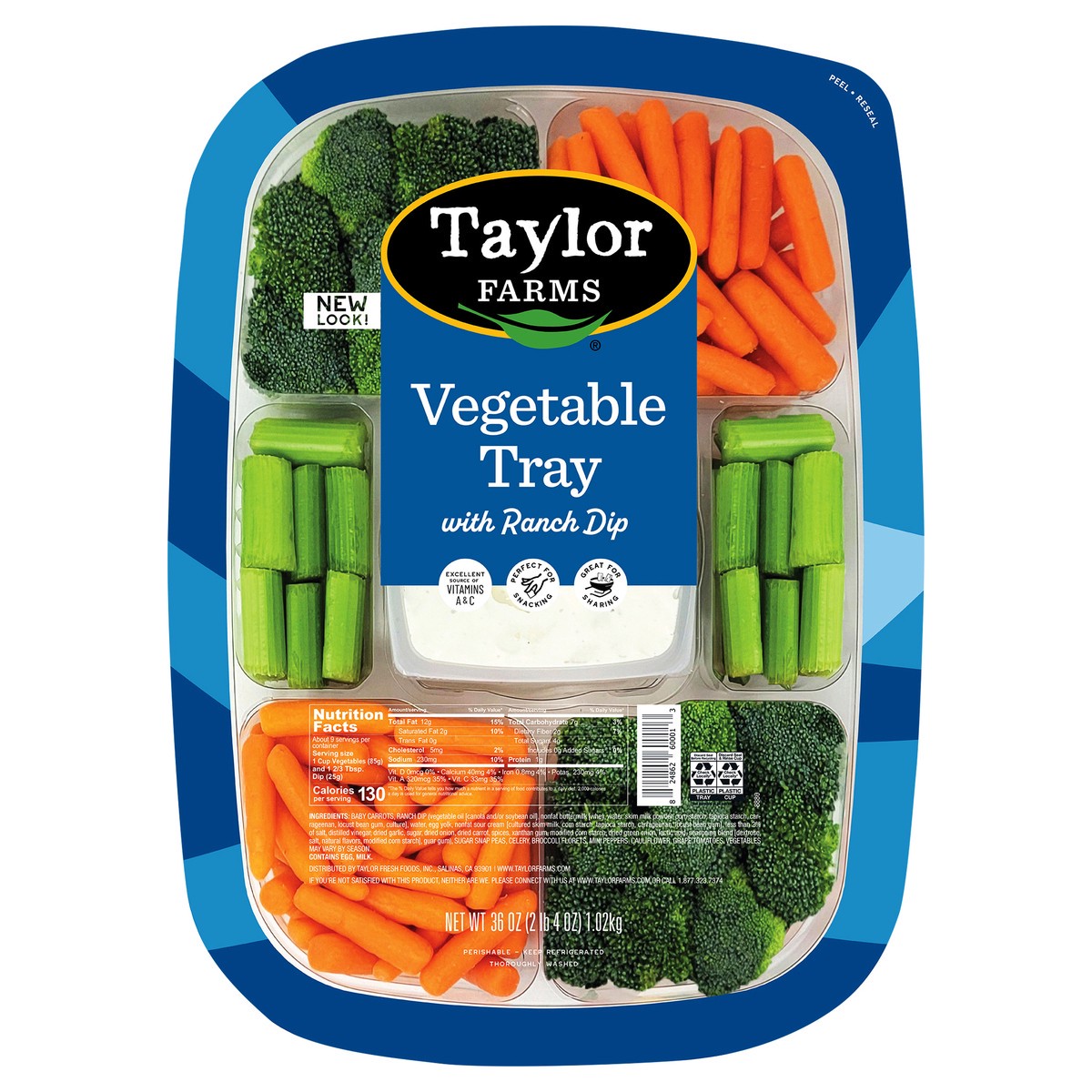 slide 1 of 3, Taylor Farms Vegetable Tray, 36 oz