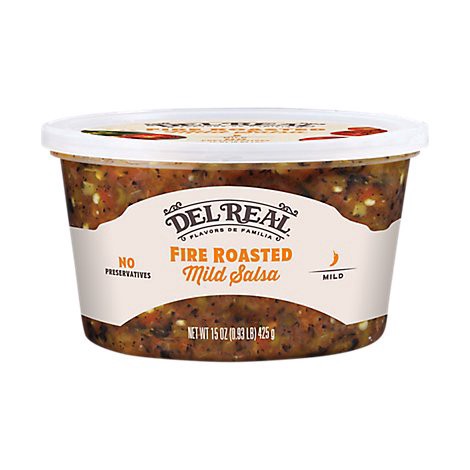 slide 1 of 1, Del Real Fire Roasted Mild Salsa - 15 Oz, 15 oz