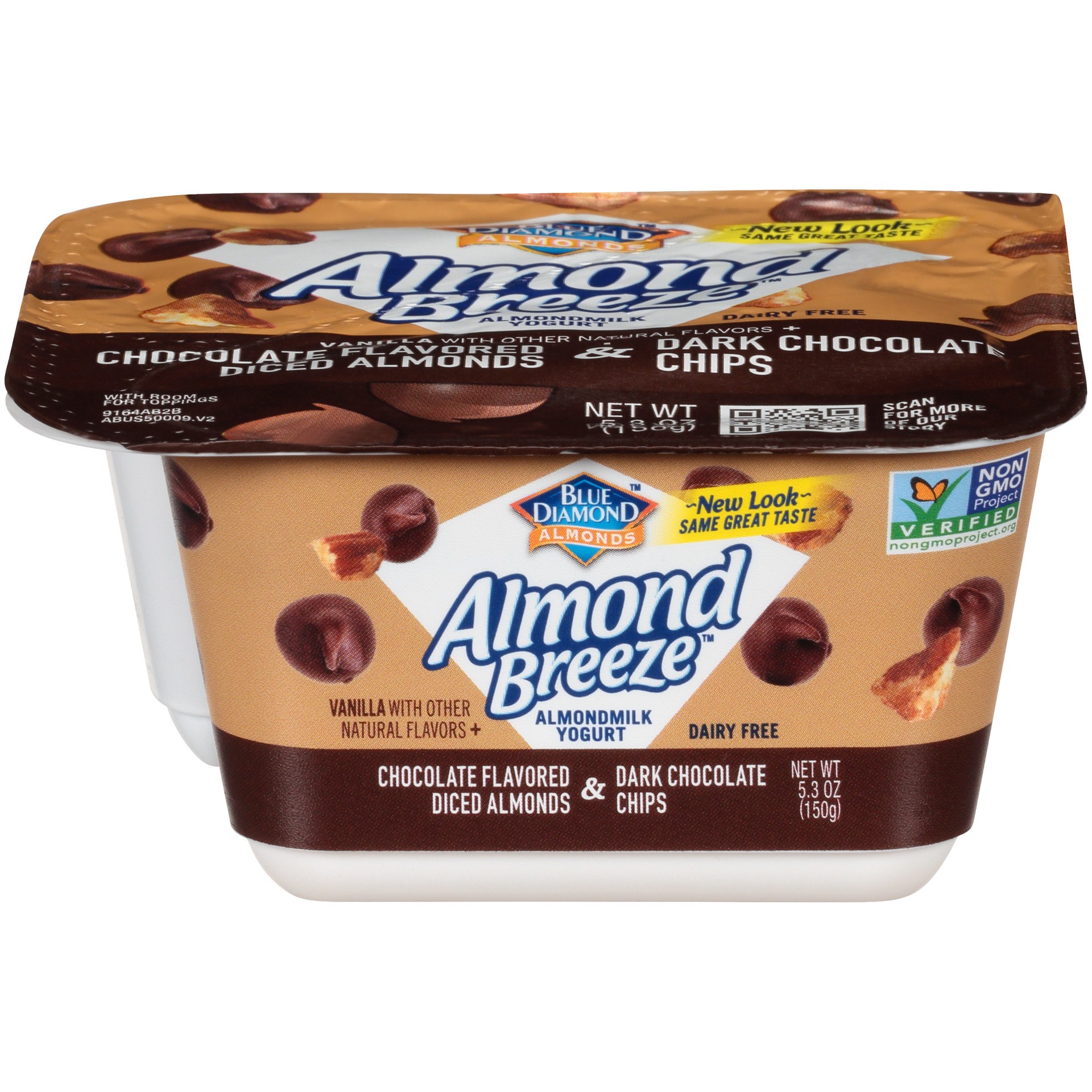 slide 1 of 9, Almond Breeze Vanilla Almondmilk Yogurt with Chocolate Flavored Almonds and Dark Chocolate Chips, 5.3 oz