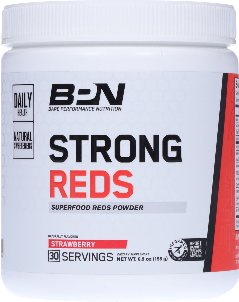 slide 8 of 12, Bare Performance Nutrition Strong Reds Strawberry Superfood Reds Powder 6.9 oz, 6.9 oz