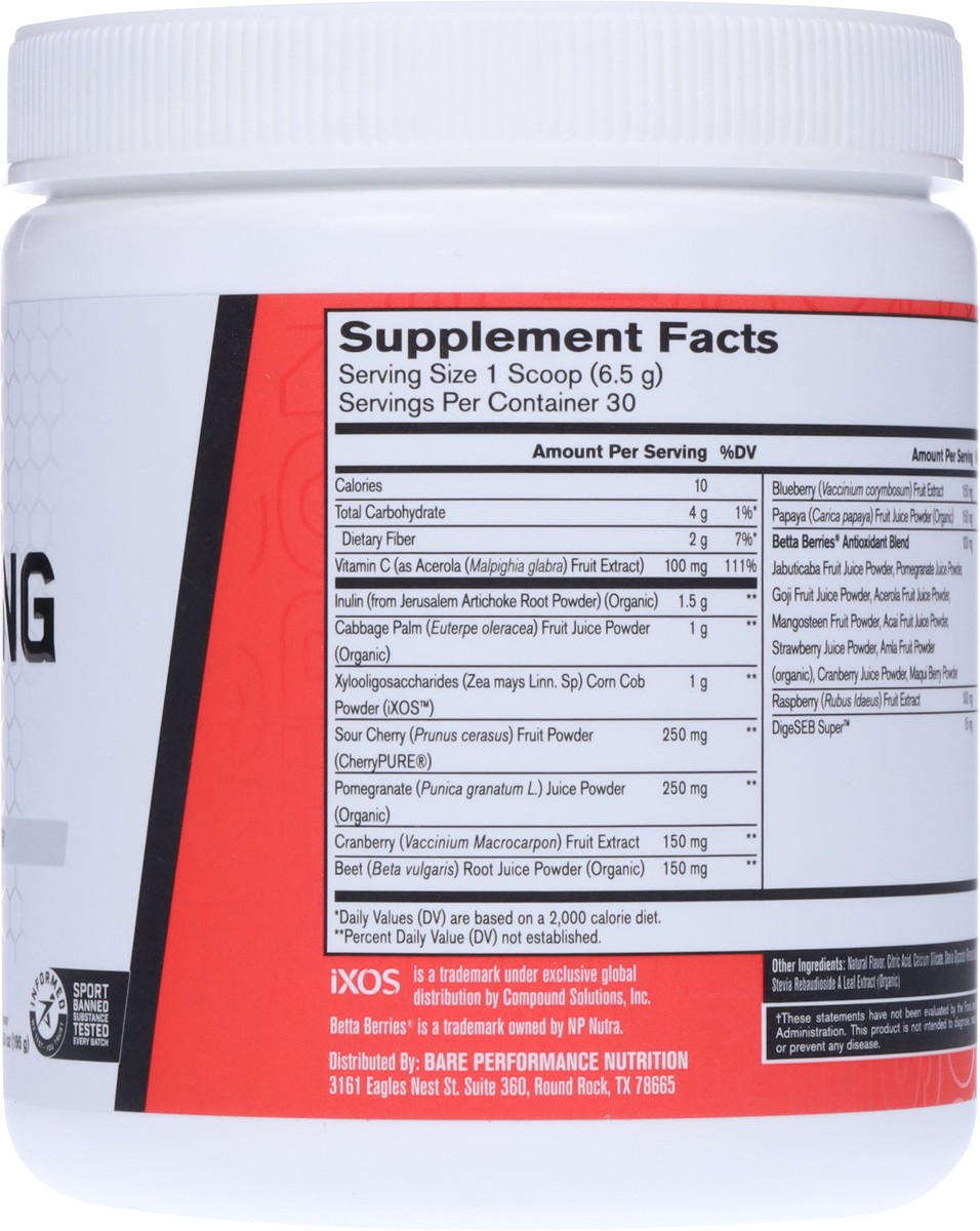 slide 2 of 12, Bare Performance Nutrition Strong Reds Strawberry Superfood Reds Powder 6.9 oz, 6.9 oz