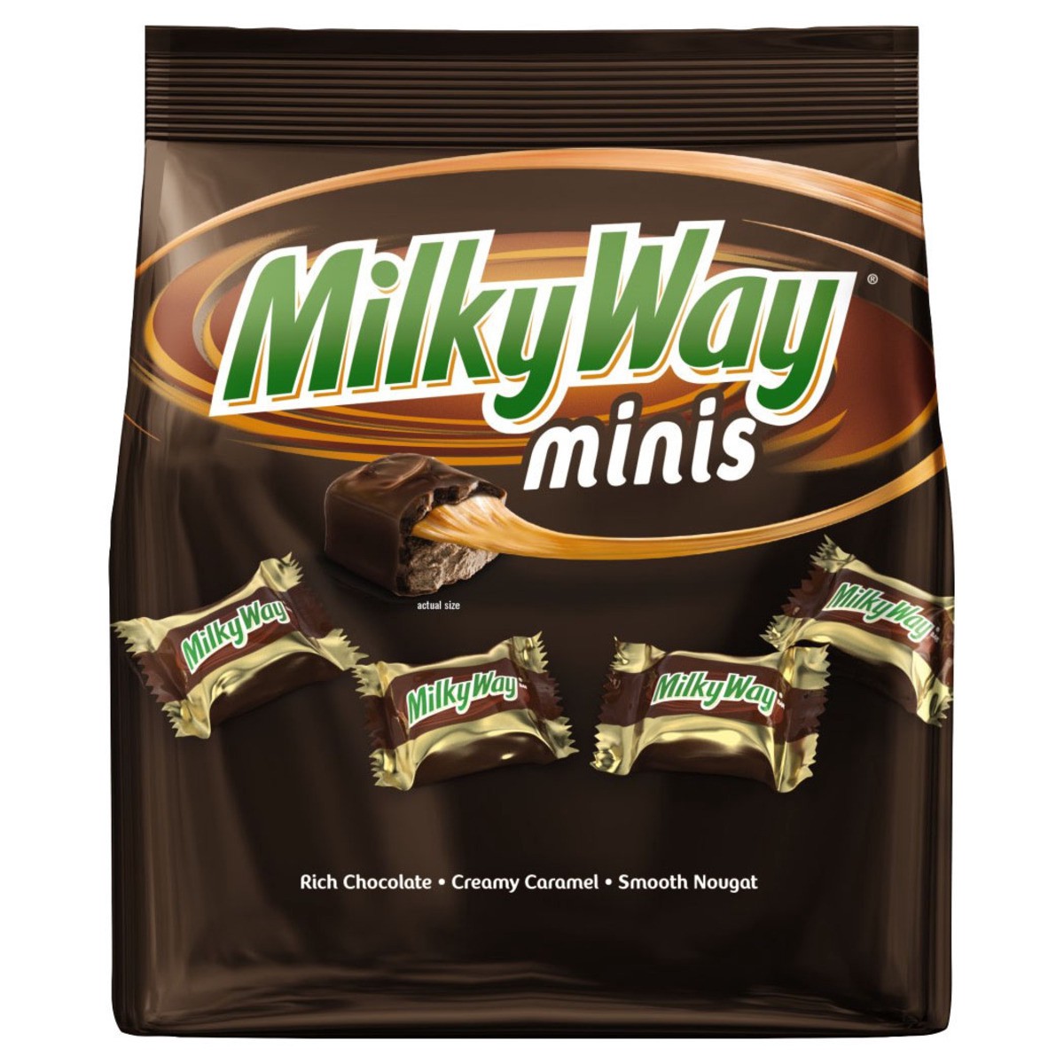 slide 4 of 7, MILKY WAY Minis Size Milk Chocolate Candy Bars. Sharing Size, 9.7 oz Bag, 9.7 oz