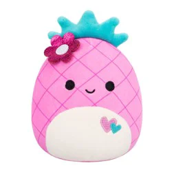 Squishmallows 5" Pink Pineapple with Flower Pin and Hearts