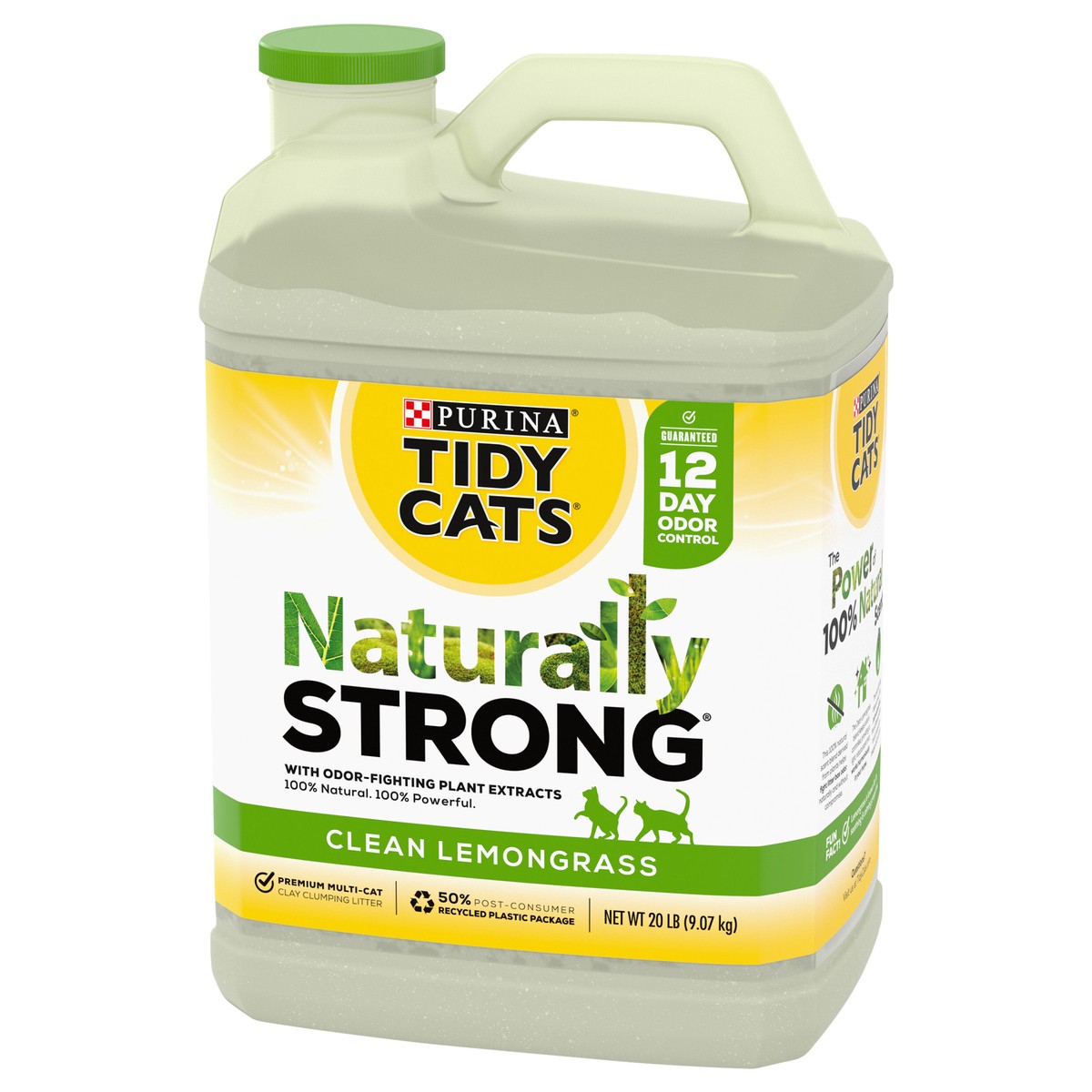 slide 8 of 9, Tidy Cats Purina Tidy Cats Clay, Clumping, Multi Cat Litter, Naturally Strong Clean Lemongrass Scent, 20 lb