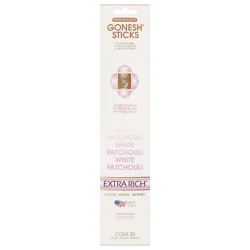 Gonesh Incense Extra Rich White Patchouli Air Freshener - 20 ea