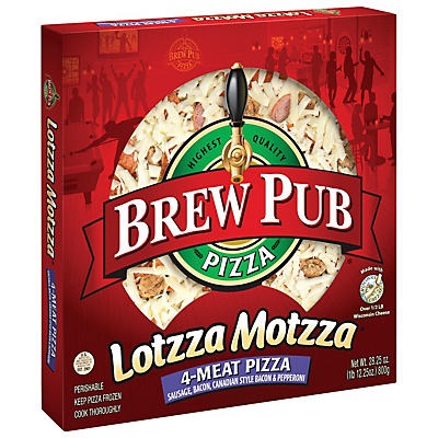 slide 1 of 1, Brew Pub Pizza Lotzza Motzza&nbsp;4 Meat Pizza, 28.25 oz