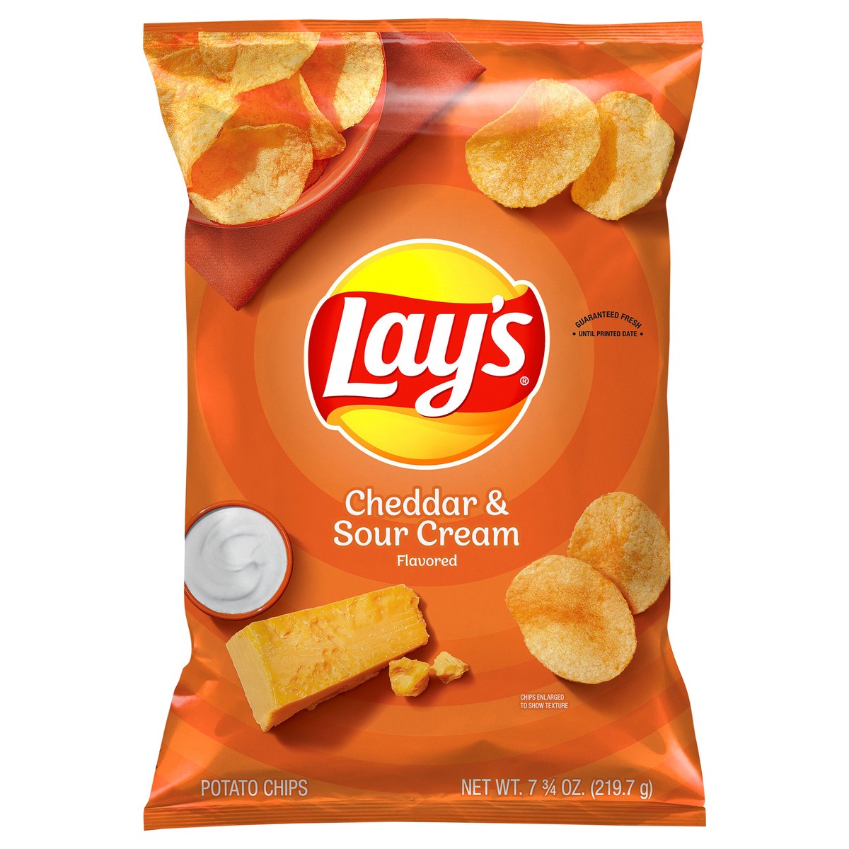 slide 1 of 8, Lays Cheddar Sour Cream Potato Chips, 7.75 oz