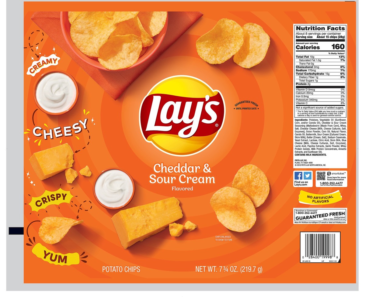 slide 8 of 8, Lays Cheddar Sour Cream Potato Chips, 7.75 oz