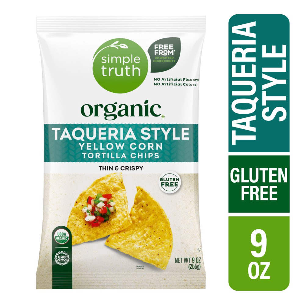 slide 2 of 2, Simple Truth Organic Yellow Corn Tortilla Chips, 9 oz