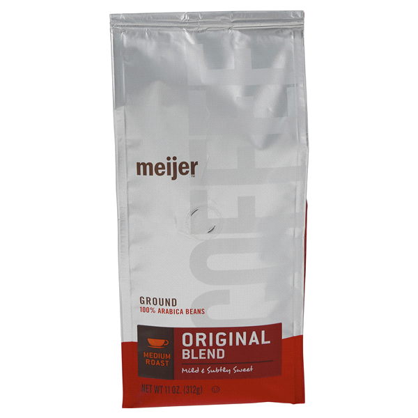slide 1 of 1, Meijer Decaf Original Blend Ground Coffee, Medium Roast - 11 oz, 11 oz