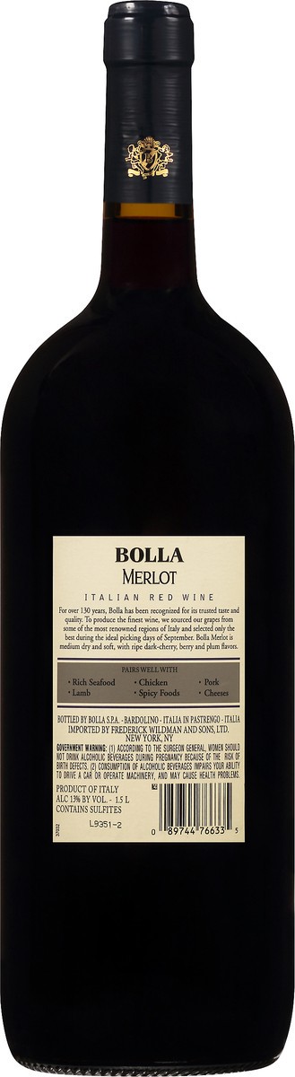 slide 2 of 6, Bolla Merlot, 1.5 liter