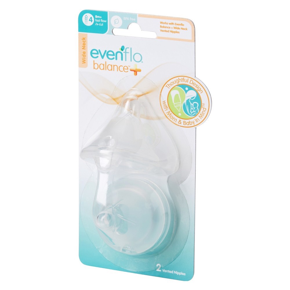 slide 2 of 3, Evenflo Bottle Nipples Clear, 2 ct