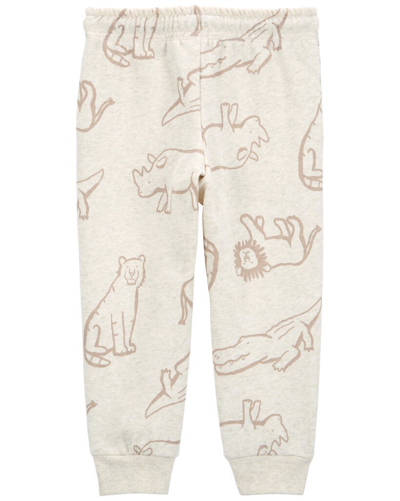 slide 2 of 3, Carter's Toddler Pull-On Animal Print Fleece Pants Heather 3T, 1 ct
