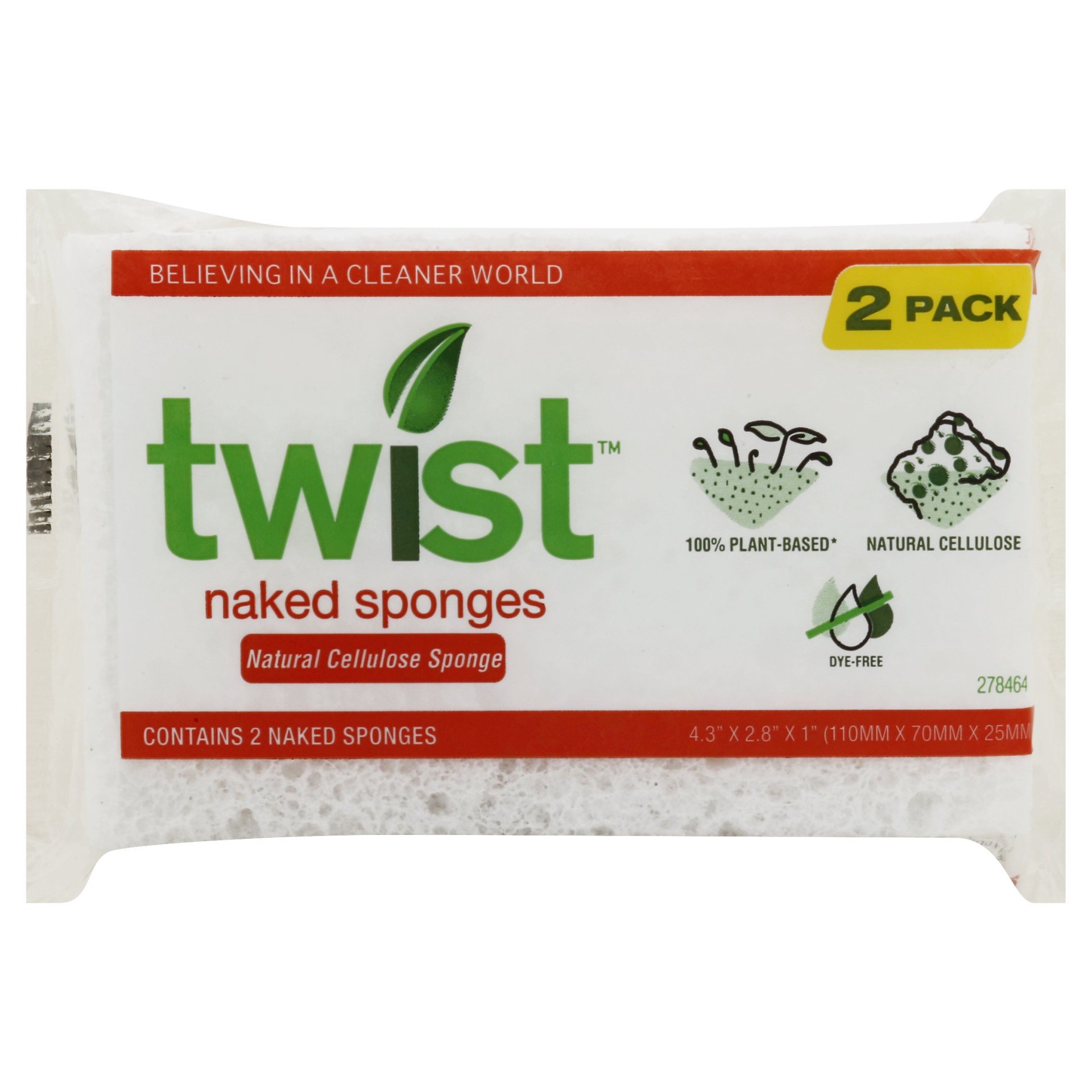 slide 1 of 1, Twist Naked Sponge, 2 ct