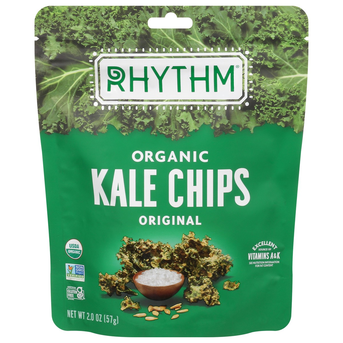 slide 1 of 9, Rhythm Organic Original Kale Chips 2 oz, 2 oz