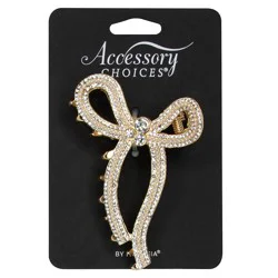 Accessory Choice Gold Crystal Bow Claw Hair Clip