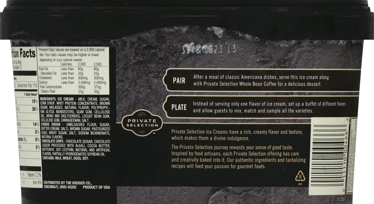 slide 4 of 6, Private Selection Chocolate Chip Cookie Dough Ice Cream, 48 fl oz