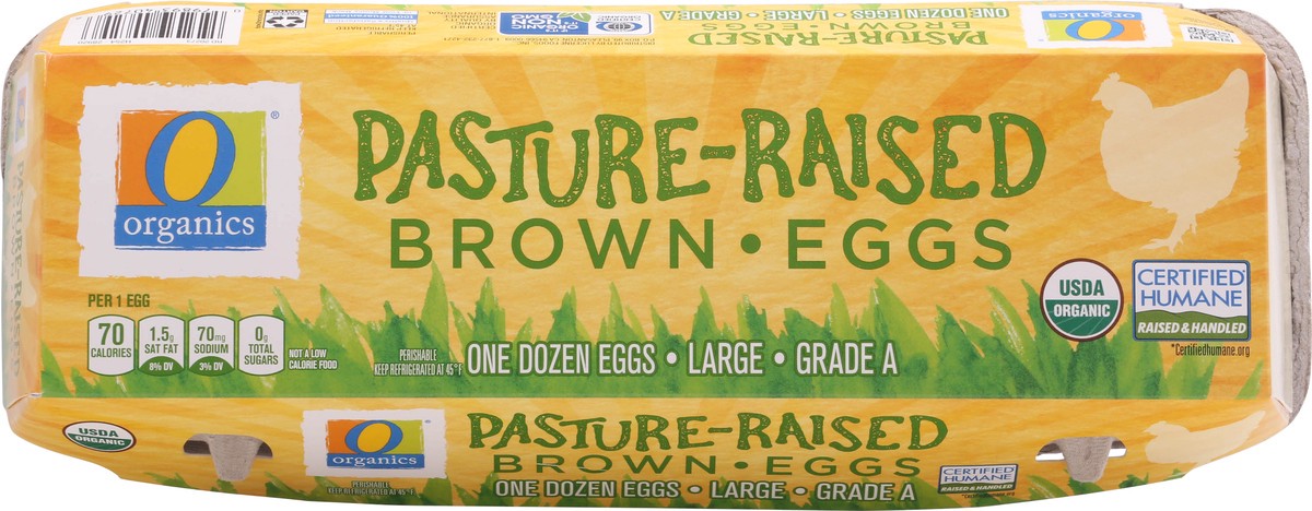 slide 7 of 13, O Organics Eggs Brown Pasture Raised Large Grade A, 12 ct