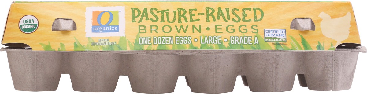 slide 1 of 13, O Organics Eggs Brown Pasture Raised Large Grade A, 12 ct