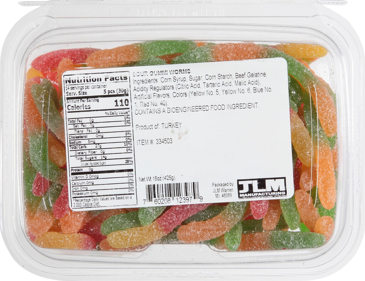 slide 7 of 9, JLM Manufacturing Sour Gummi Worms 15 oz, 15 oz