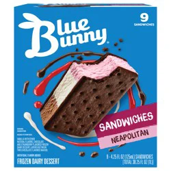 Blue Bunny Neapolitan Frozen Dessert Sandwich