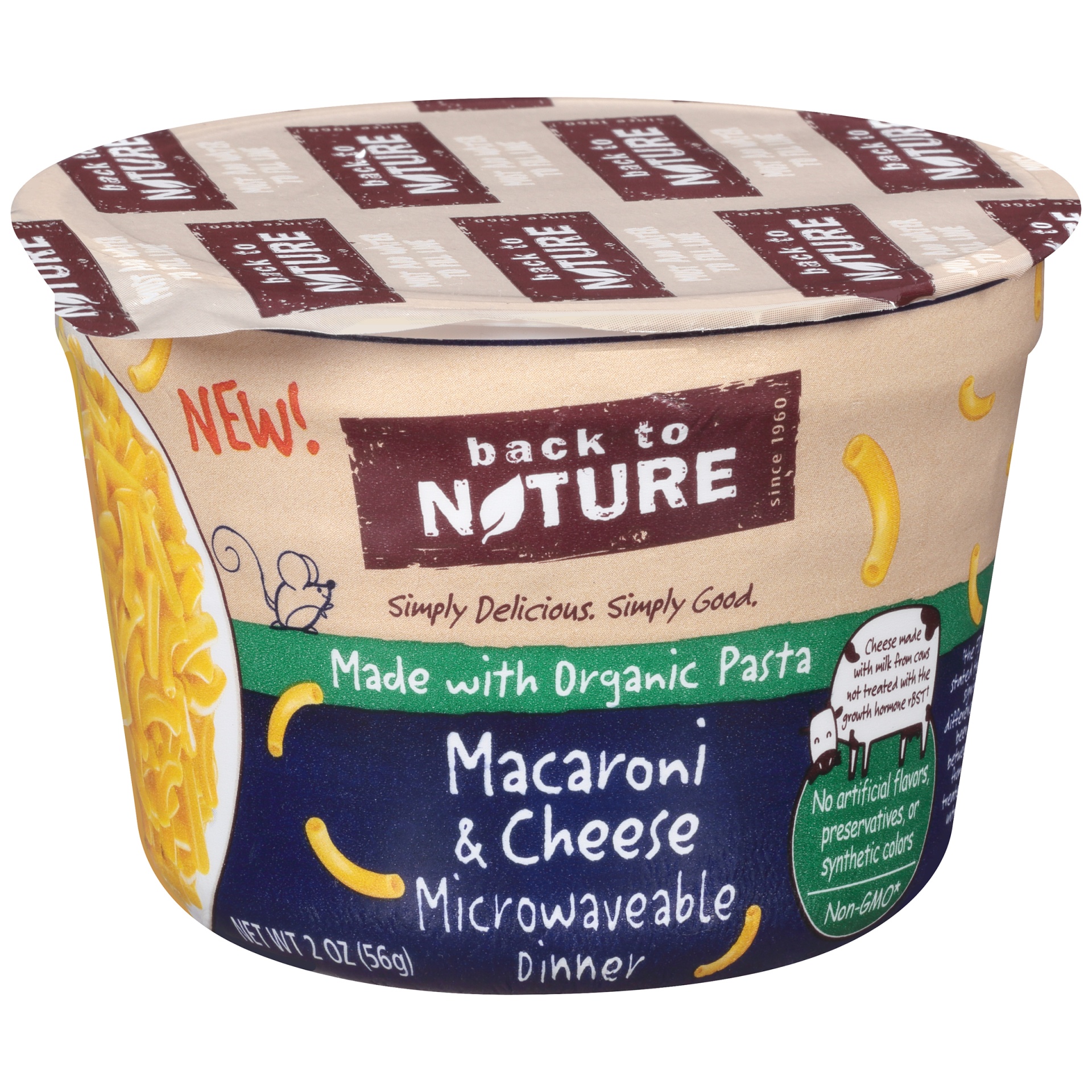 slide 1 of 1, Back to Nature Microwaveable Macaroni & Cheese Dinner 2 oz Microcup, 2 oz