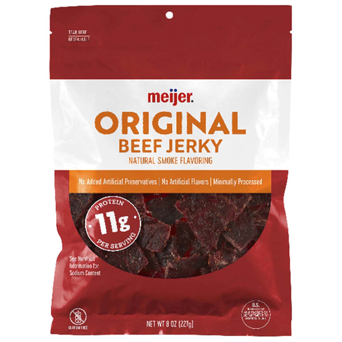 slide 1 of 1, Meijer Original Beef Jerky, 8 oz