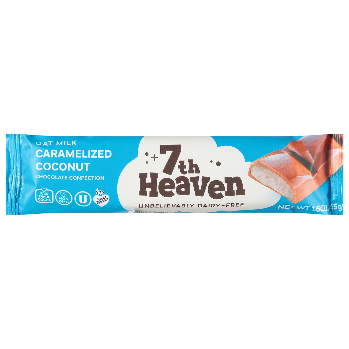 slide 9 of 14, 7th Heaven Oat Milk Caramelized Coconut Chocolate Confection 1.6 oz, 1.6 oz