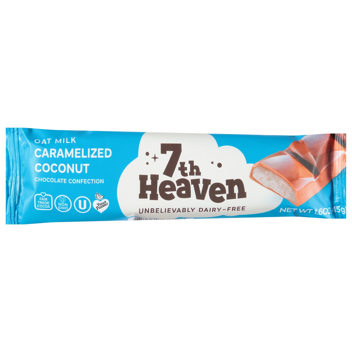 slide 14 of 14, 7th Heaven Oat Milk Caramelized Coconut Chocolate Confection 1.6 oz, 1.6 oz
