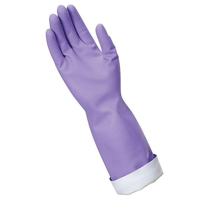 slide 1 of 5, Simply Essential Size Small Premium Reusable Latex Gloves - Purple, 1 ct