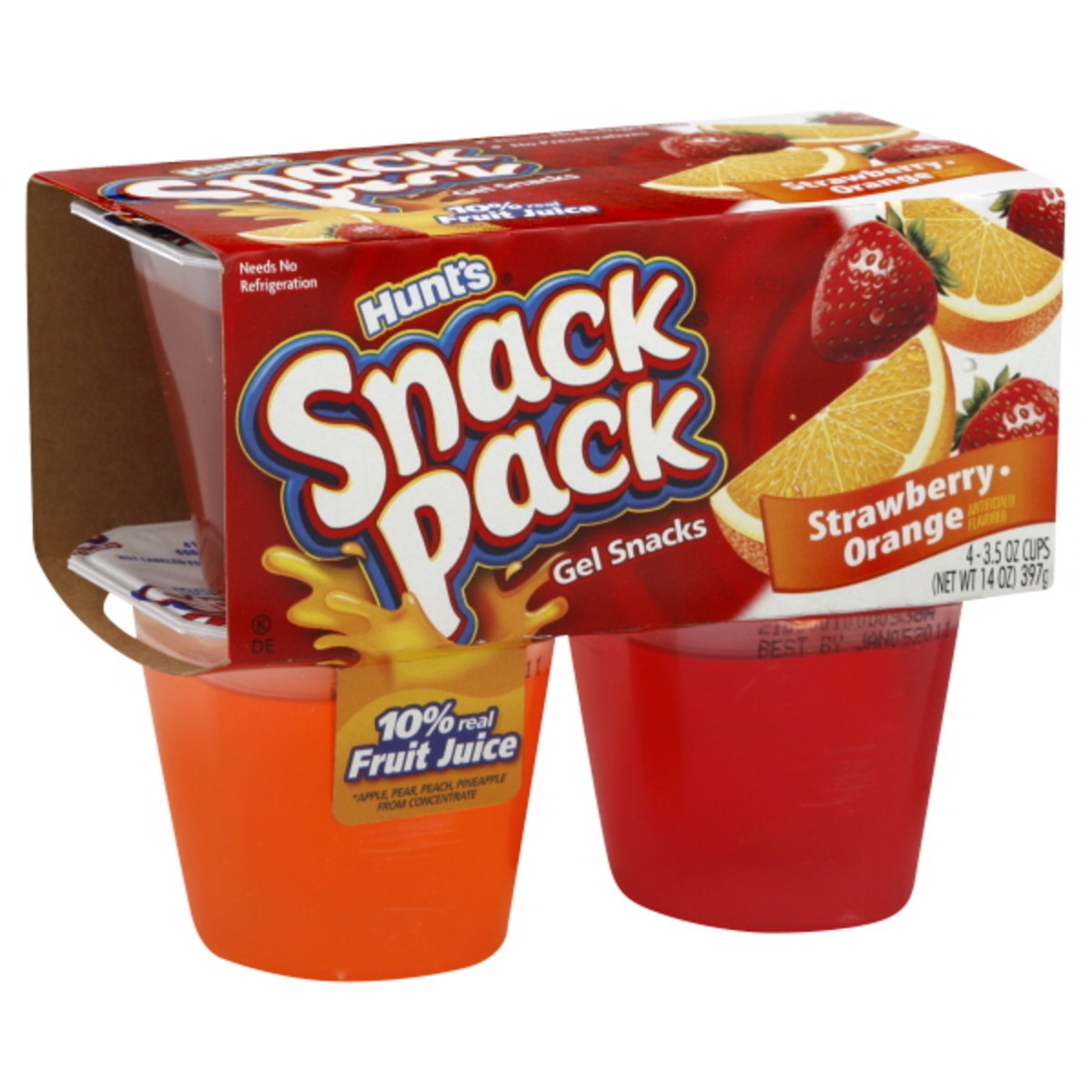 slide 2 of 2, Snack Pack Juicy Gels Orange Strawberry - 4-3.25 Oz, 13 oz