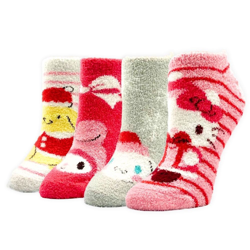 slide 3 of 5, Hello Kitty 4 Pack Cozy Socks In Christmas Gift Tin, 4 ct
