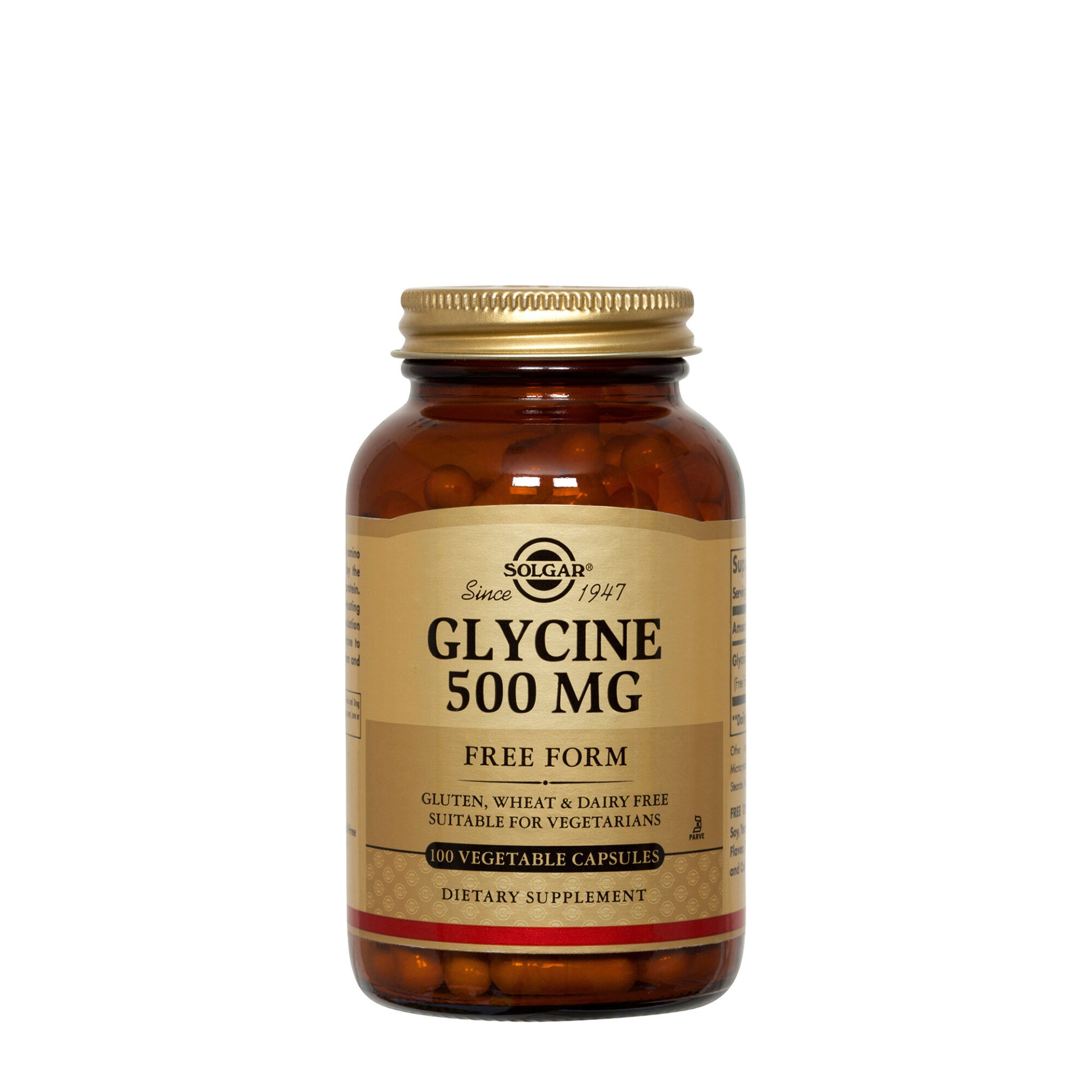 slide 1 of 1, Solgar Glycine 500 MG, 100 ct