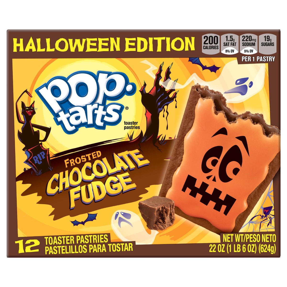 slide 10 of 10, Pop-Tarts Frosted Chocolate Fudge Breakfast Toaster Pastries, 22 oz