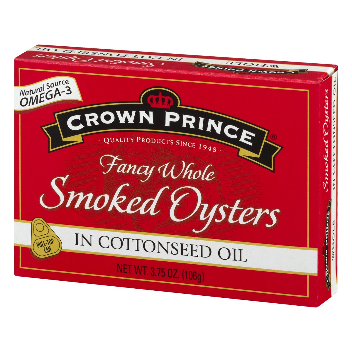 slide 6 of 9, Crown Prince Fancy Whole in Cottonseed Oil Smoked Oysters 3.75 oz, 3.75 oz