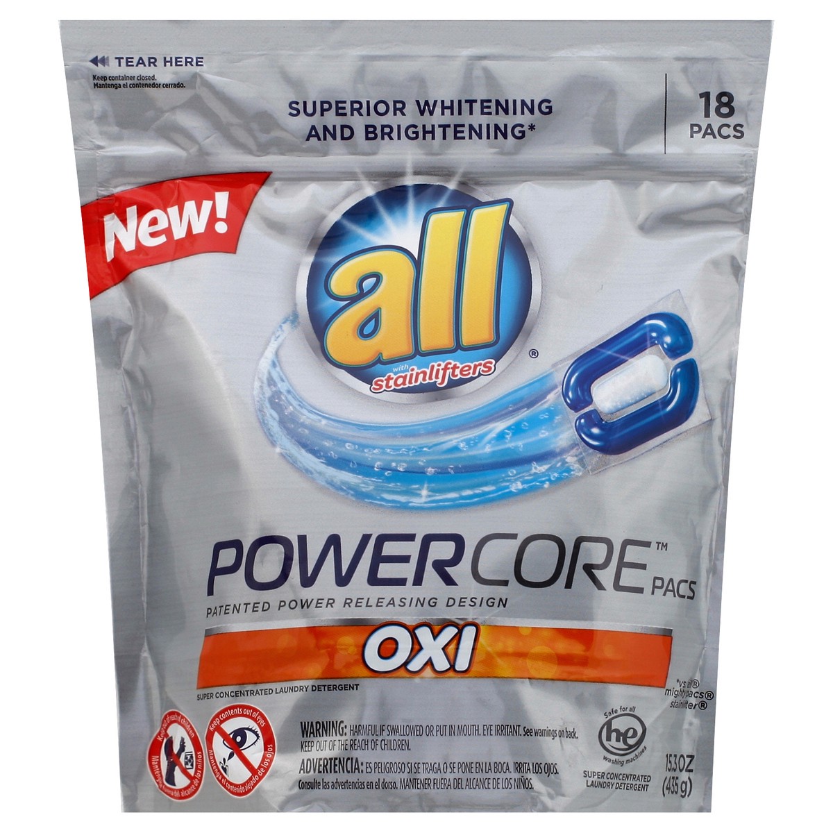 slide 3 of 3, All Pacs Powercore Oxi, 18 ct