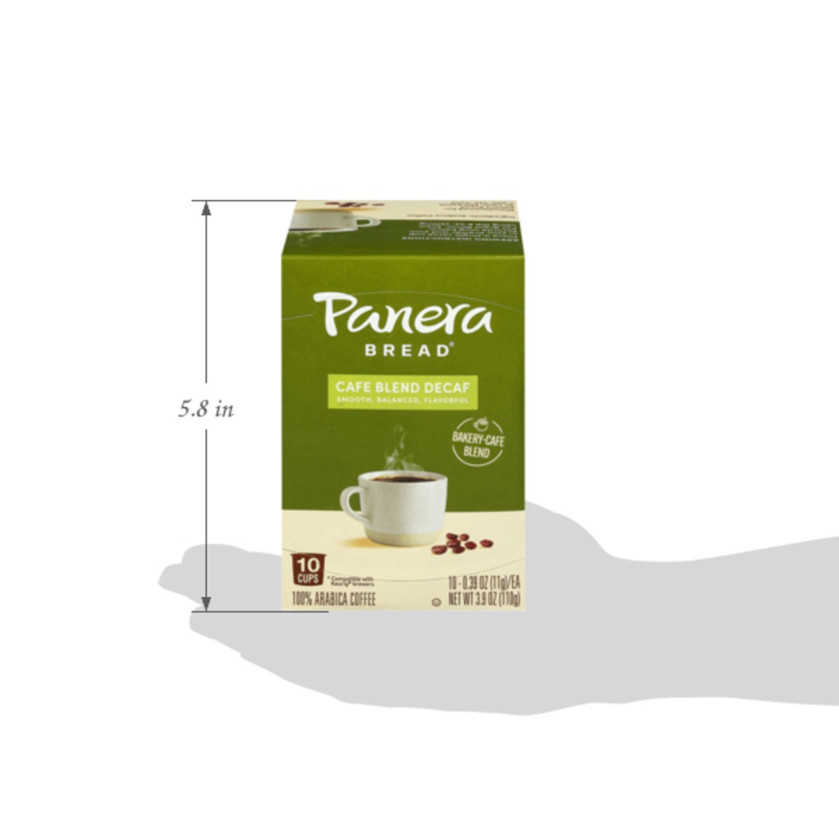 slide 5 of 15, Panera Bread 100% Arabica Cafe Blend Decaf Coffee 10 - 0.39 oz Cups, 10 ct