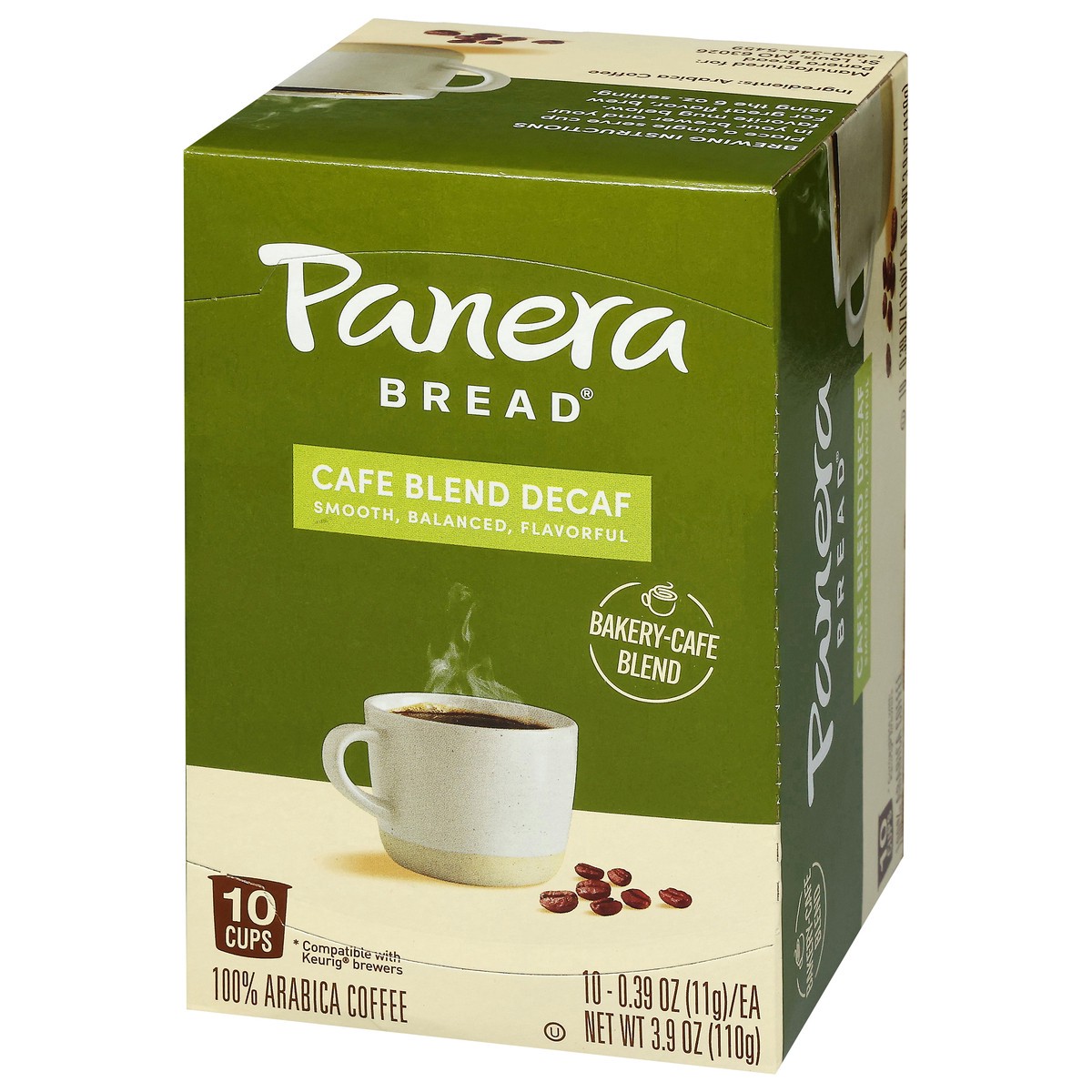 slide 4 of 15, Panera Bread 100% Arabica Cafe Blend Decaf Coffee 10 - 0.39 oz Cups, 10 ct