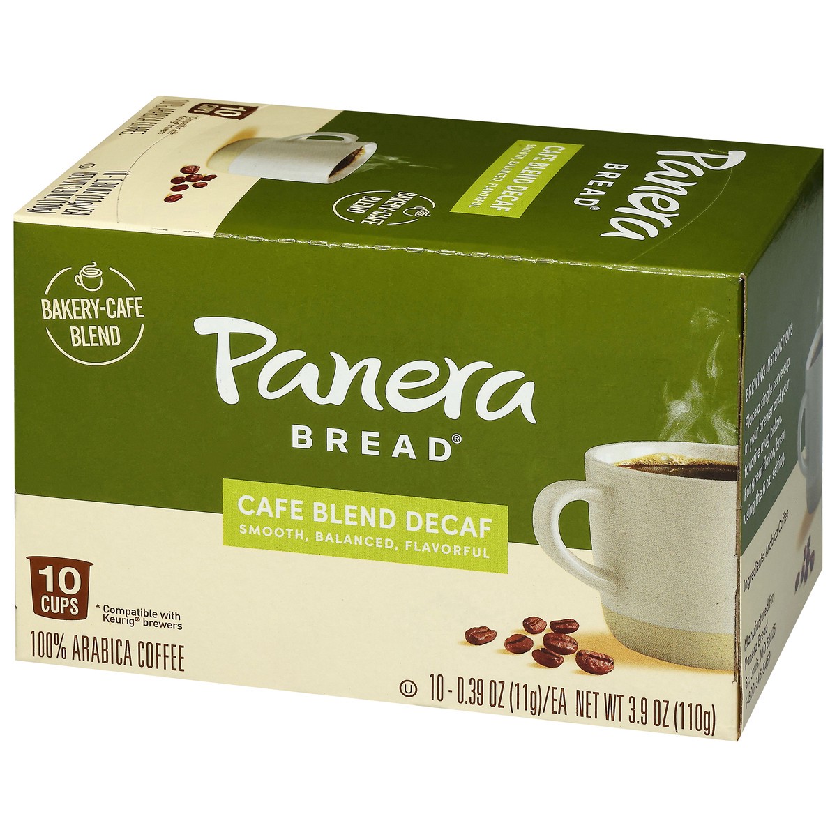 slide 11 of 15, Panera Bread 100% Arabica Cafe Blend Decaf Coffee 10 - 0.39 oz Cups, 10 ct