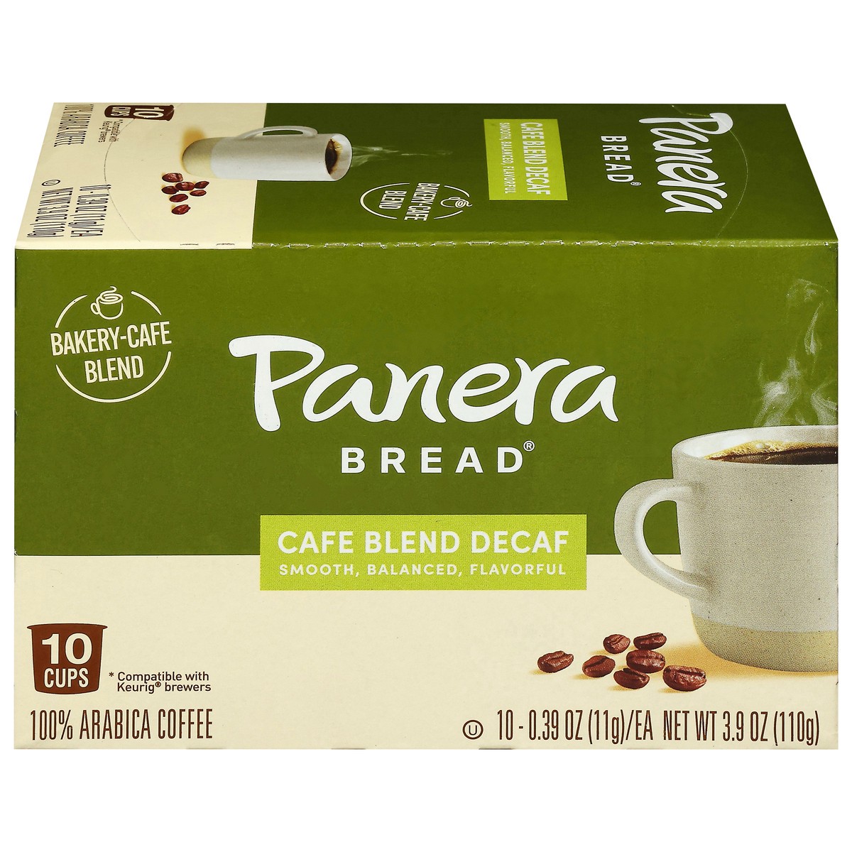 slide 13 of 15, Panera Bread 100% Arabica Cafe Blend Decaf Coffee 10 - 0.39 oz Cups, 10 ct
