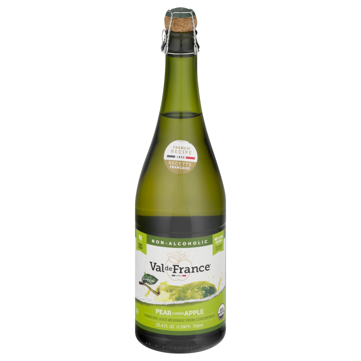 slide 1 of 1, Val de France Organic Sparkling Pear Juice, 25.4 oz