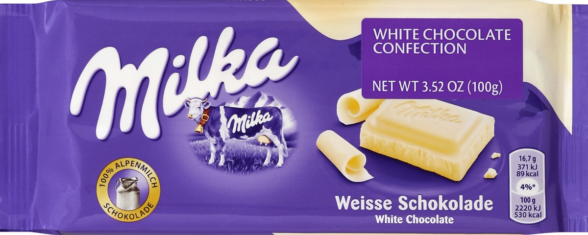slide 1 of 6, Milka White Chocolate Confection 3.52 oz, 3.52 oz